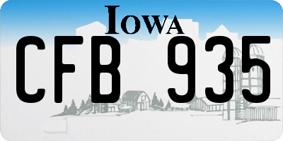 IA license plate CFB935