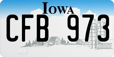 IA license plate CFB973