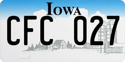 IA license plate CFC027