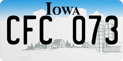 IA license plate CFC073