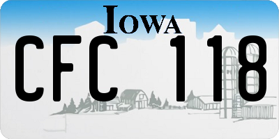 IA license plate CFC118