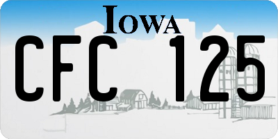 IA license plate CFC125