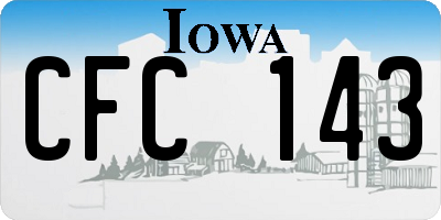 IA license plate CFC143