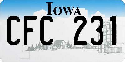IA license plate CFC231