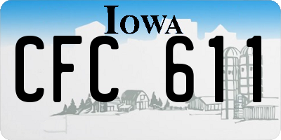 IA license plate CFC611