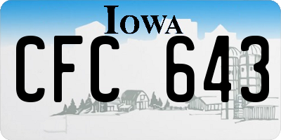 IA license plate CFC643