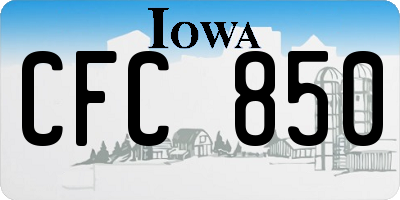 IA license plate CFC850