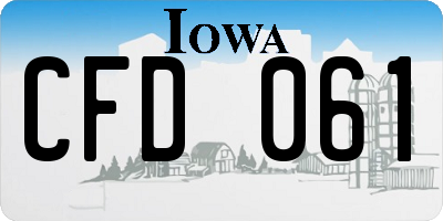 IA license plate CFD061