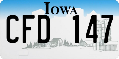 IA license plate CFD147