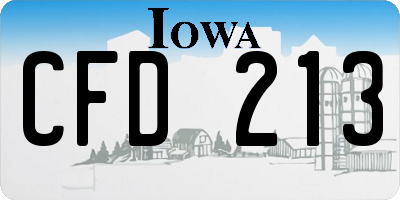 IA license plate CFD213