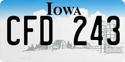 IA license plate CFD243