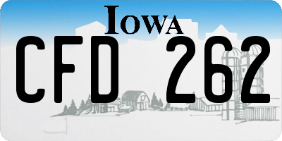 IA license plate CFD262