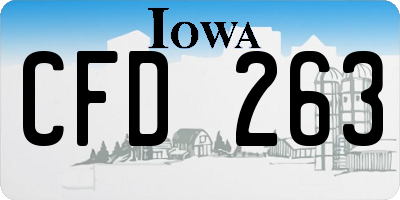 IA license plate CFD263