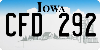 IA license plate CFD292