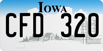 IA license plate CFD320