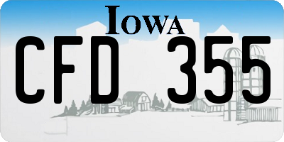 IA license plate CFD355