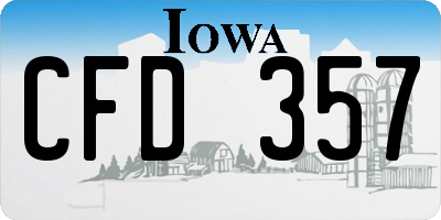 IA license plate CFD357