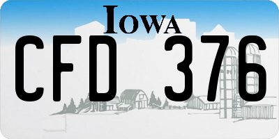 IA license plate CFD376