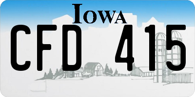 IA license plate CFD415