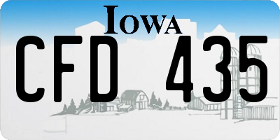 IA license plate CFD435
