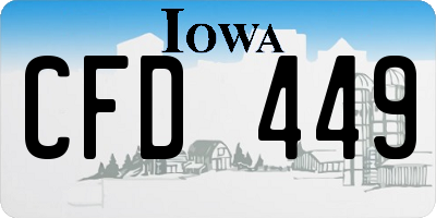 IA license plate CFD449