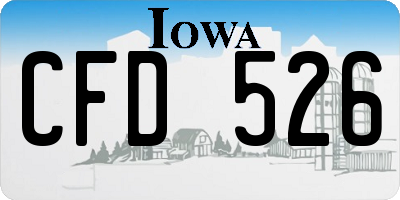 IA license plate CFD526