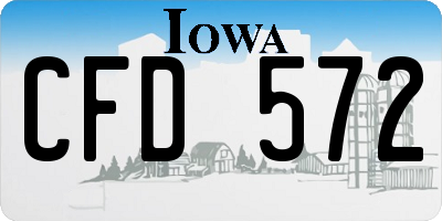 IA license plate CFD572