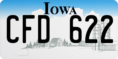 IA license plate CFD622