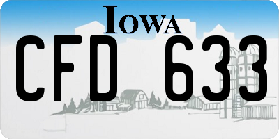 IA license plate CFD633