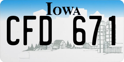 IA license plate CFD671