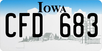 IA license plate CFD683