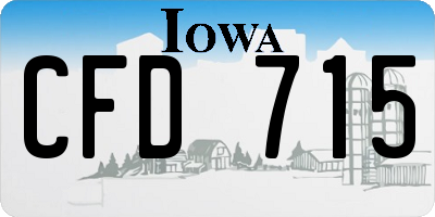 IA license plate CFD715