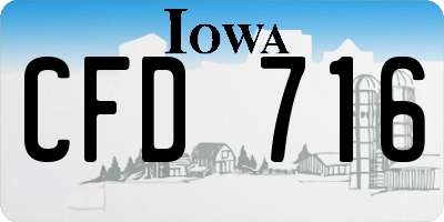 IA license plate CFD716