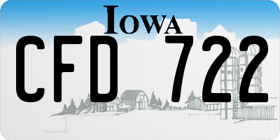 IA license plate CFD722