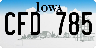 IA license plate CFD785
