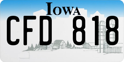 IA license plate CFD818