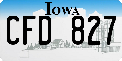 IA license plate CFD827