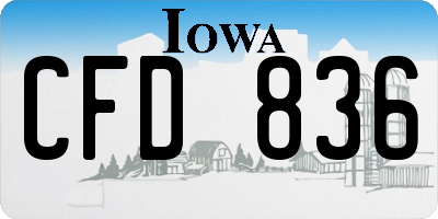 IA license plate CFD836