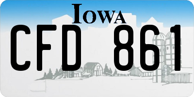 IA license plate CFD861