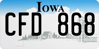 IA license plate CFD868