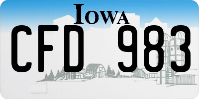 IA license plate CFD983