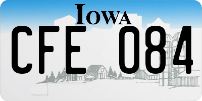 IA license plate CFE084