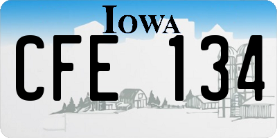 IA license plate CFE134