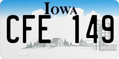 IA license plate CFE149