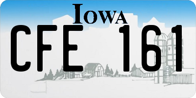 IA license plate CFE161