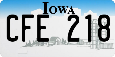 IA license plate CFE218