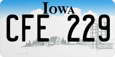IA license plate CFE229