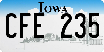 IA license plate CFE235