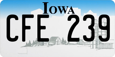 IA license plate CFE239