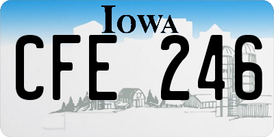 IA license plate CFE246